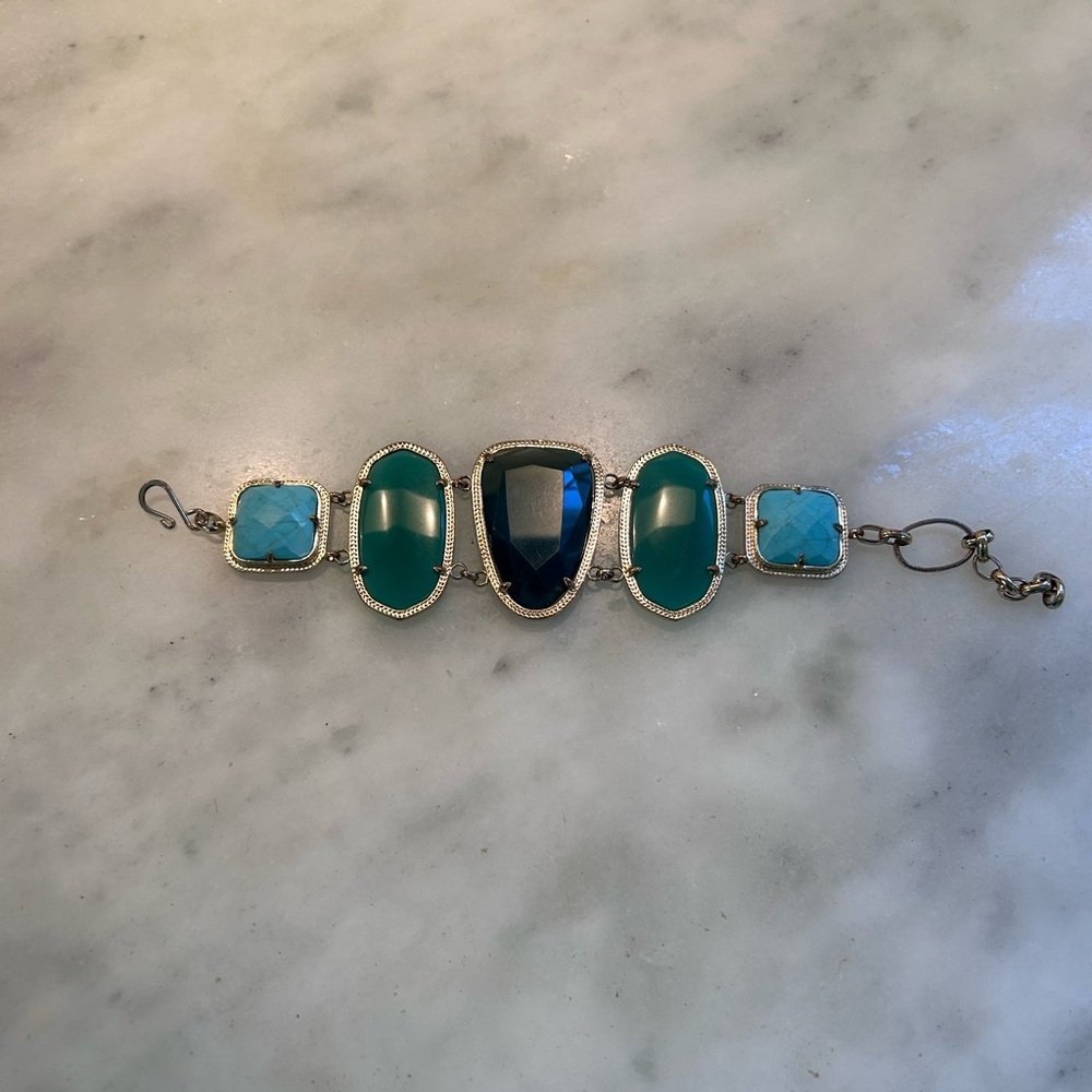 Kendra Scott RARE Turquoise, Kelly Green and Navy Stone Women's Bracelet